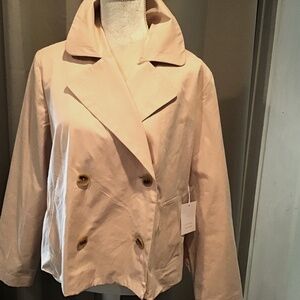 Lauren Conrad Pale Peach Shorty Trench Coat/ Topper NWT